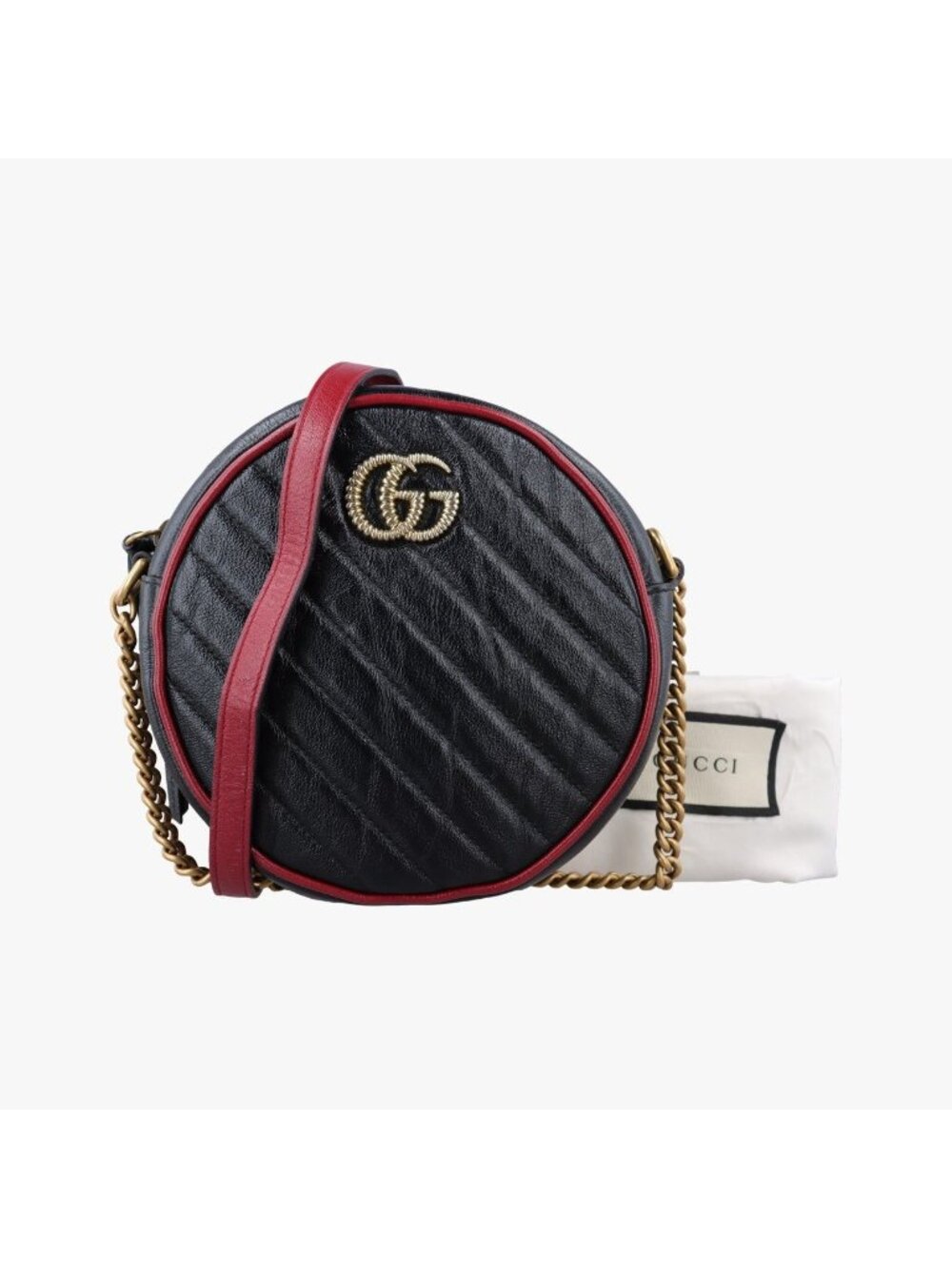 Gucci GG Marmont Black Red Leather
